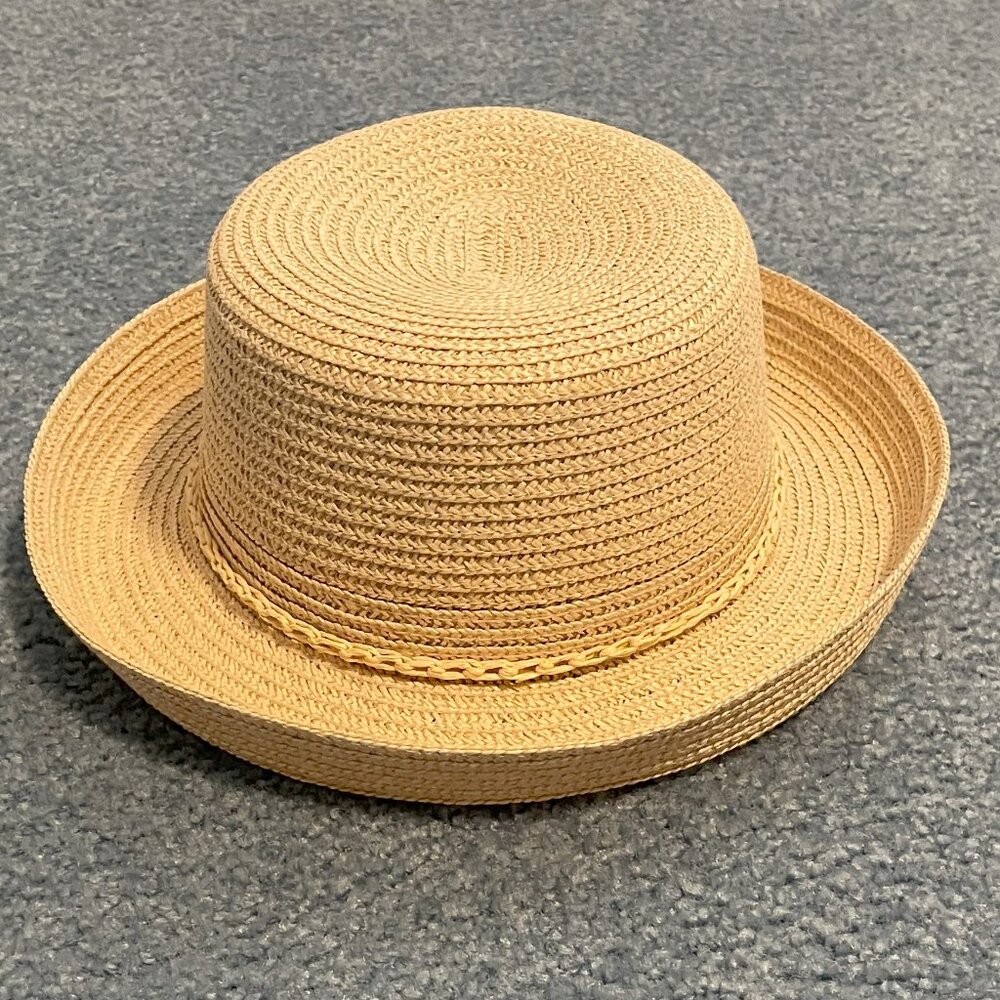 Women's Straw Hat - faux straw boater style hat
